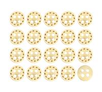 sourcing map 50Pcs Wooden Buttons, 9mm 4 Hole Round Wood Button Wood Sewing Button Dotted Line Pattern for Sewing DIY Craft Clothing, Natural Wood