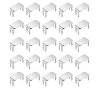 sourcing map 50Pcs Zipper Stoppers, #8 Copper Top & Bottom Zipper Slider Retainers for Bags Coats Jackets Zippers Repairing Replacement, Silver