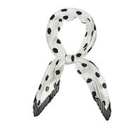 sourcing map 50s Pleated Neck Scarf for Women Rhombus Handkerchief Polka Dots Bandana Hair Wraps Headbands White Black 102x45cm/40x18 inches(LxW)