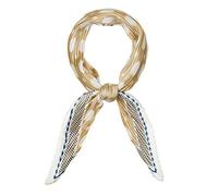 sourcing map 50s Pleated Neck Scarf for Women Rhombus Handkerchief Polka Dots Bandana Hair Wraps Headbands Apricot 102x45cm/40x18 inches(LxW)