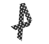 sourcing map 50s Skinny Silky Scarf Polka Dots Waistband Long Narrow Neckscarf Bag Handle Accessory Black Big Dot S