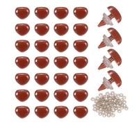 sourcing map 50set 10mm Large Plastic Triangle Safety Noses Brown with Washer for Crochet Stuffed Animal Doll Craft Puppet Plush Toy Bear