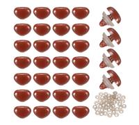 sourcing map 50set 12mm Large Plastic Triangle Safety Noses Brown with Washer for Crochet Stuffed Animal Doll Craft Puppet Plush Toy Bear