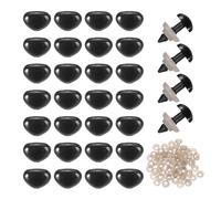 sourcing map 50set 7mm Large Plastic Triangle Safety Noses Black with Washer for Crochet Stuffed Animal Doll Craft Puppet Plush Toy Bear
