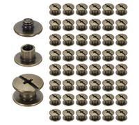 sourcing map 50set Chicago Screw M4 x 4mm 16mm Length Metal Phillips Nail Rivet Stud Screw Bolts Rivets Binding Post Screw for DIY Leather Belt Bag Craft Bookbinding, Bronze