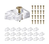 sourcing map 50Set Glass Retainer Clips Kit, 25mm Plastic Glass Cabinet Clips with Screws for Fixing 2mm Thick Glass Cabinet Doors Mirror, Clear