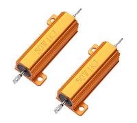 sourcing map 50W 1k Ohm 5% Aluminum Housing Resistor Screw Tap Chassis Mounted Aluminum Case Wirewound Resistor Load Resistors Gold Tone 2pcs