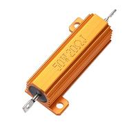sourcing map 50W 20 Ohm 5% Aluminum Housing Resistor Screw Tap Chassis Mounted Aluminum Case Wirewound Resistor Load Resistors Gold Tone 1pcs