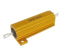 sourcing map 50W Watt 50 Ohm 5% Aluminum Case Wirewound Resistor Gold Tone