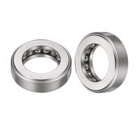 sourcing map 51104 Thrust Bearing, 2pcs Thrust Tapered Roller Bearings Full Complement of Balls Case Hardened Chrome Steel, 22mm ID. x 36.8mm OD. x 10.7mm t (One-Piece)