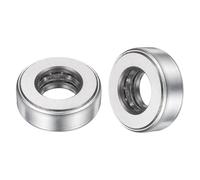 sourcing map 51203 Thrust Bearing, 2pcs Thrust Tapered Roller Bearings Full Complement of Balls Case Hardened Chrome Steel, 0.7" Bore x 1.46" OD x 0.5" Width (One-Piece)