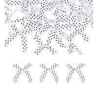 sourcing map 52 Pcs Mini Ribbon Bows, 2" Tiny Bows with Polka Dots for Crafts Small Bowknot Artificial Applique Embellishment for DIY Craft Sewing Scrapbooking Wedding Party Decoration, White