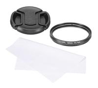 sourcing map 52mm Circular Polarizer Filter, Double Sided Multi-Layer Coatings Polarizing Filter with Lens Cap Cleaning Cloth for Camera Lens