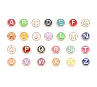 sourcing map 52Pcs A-Z Alphabet Letters Charm, Enamel Initial Alphabet Pendant Alloy Double Sided Letter Beads for Keychain Necklaces Earrings Jewelry Making Crafts, Multicolor