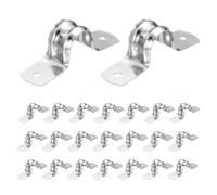 sourcing map 52pcs Conduit Clamp, 1 Hole 16mm Dia Stainless Steel Pipe Strap, U Bracket Double Band Rigid Metal Conduit Hanger for Pipe Fixing, Tube Wire Installation