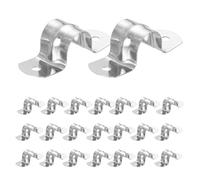 sourcing map 52pcs Conduit Clamp, 1 Hole 16mm Dia Stainless Steel Pipe Strap, U Bracket Single Band Rigid Metal Conduit Hanger for Pipe Fixing, Tube Wire Installation
