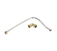 sourcing map 530mm Length Aluminum Air Compressor Exhaust Tube Replacement and 3/8BSP Thread Water Pipe Male Elbow Joint Connector, 2in1 Set