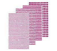 sourcing map 5376Pcs 12 Sheets Rhinestone Stickers 3/4/5/6 mm Self Adhesive Rhinestones Gems Glitter Stickers for DIY Decoration Craft, Rose Red