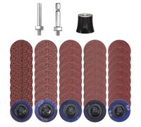 sourcing map 53pcs Quick Change Discs Set 1" Roll Lock Sanding Discs with 1/4" Shank Pad Holder 36/60/80/120/240 Grit Surface Conditioning Disc for Polish Rust Removal