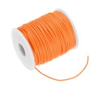 sourcing map 54.7 Yards Hollow Pipe Tubing Rubber Cord 2mm Knitting Barber Cord Jewelry Silicone Hollow Cords for Necklaces Bracelets Knitting DIY Crafts Beading, Light Orange