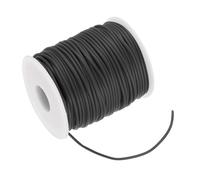 sourcing map 54.7 Yards Hollow Pipe Tubing Rubber Cord 2mm Knitting Barber Cord Jewelry Silicone Hollow Cords for Necklaces Bracelets Knitting DIY Crafts Beading, Black