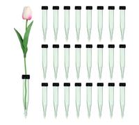 sourcing map 55 Pcs Floral Water Tubes, 4 Inch Transparent Flower Water Tubes Floral Vials with Rubber Caps for Fresh Flowers Arrangement Decor Milkweed Cutting Florist Supplies, Black/Green