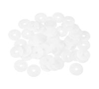 sourcing map 55Pcs M4 Nylon Flat Washers Plain Washer 4mm ID 20mm OD 1mm Thick Plastic Spacers for Screws Bolts Garden Faucet Plumbing Repair, White
