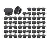 sourcing map 56 Pcs Round Plastic Plug, Black Tubing End Cap Plugs, 10mm(0.39 Inch) Furniture Leg Pipe Insert, Glide Protection for Chair, Sofa, Table, Shelf