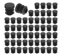 sourcing map 56 Pcs Round Plastic Plug, Black Tubing End Cap Plugs, 12mm(0.47 Inch) Furniture Leg Pipe Insert, Glide Protection for Chair, Sofa, Table, Shelf