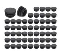 sourcing map 56 Pcs Round Plastic Plug, Black Tubing End Cap Plugs, 22mm(0.87 Inch) Furniture Leg Pipe Insert, Glide Protection for Chair, Sofa, Table, Shelf