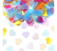 sourcing map 5600 Pcs 1 Inch Hearts Paper Confetti Tissue Confetti Party Decoration for Balloon, Wedding, Valentine's Day Table Decorations, Multicolor
