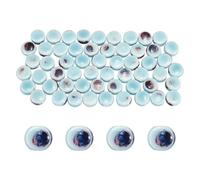 sourcing map 56Pcs Flat Round Ceramic Beads, 10mm Vintage Glazed Porcelain Beads Loose Spacer Bulk for Jewelry Making Necklaces Bracelets Earrings DIY Crafts, Light Blue