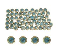 sourcing map 56Pcs Flat Round Ceramic Beads, 10mm Vintage Glazed Porcelain Beads Loose Spacer Bulk for Jewelry Making Necklaces Bracelets Earrings DIY Crafts, Dark Blue