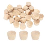 sourcing map 56Pcs Wood Button Plugs, 9mm/0.35" Flat Head Hardwood Screw Hole Plug Wooden Caps Buttons Wood Plug for Furniture Woodworking Craft Decor (10.5mm x 9mm)