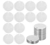 sourcing map 58 Pcs 304 Stainless Steel Flat Round Blank Stamping Tags, 25mm/1" Disc Metal Stamping Blanks with Hole for Jewelry Making DIY Crafts Pendants Label