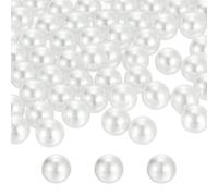 sourcing map 580pcs 10mm White Pearl Beads ABS Faux Pearls Vase Fillers 300g Ornament Filler for Crafts Centerpieces Jewelry Making Aquarium Decoration