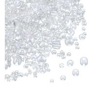 sourcing map 5888pcs Iridescent Glass Seed Beads 1.5/2/3/4mm Acrylic Round Bugle Beads for DIY Jewelry Craft Plants Making Fabric Felt Ornaments, Light Gray