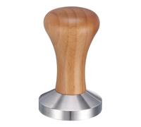 sourcing map 58mm Espresso Tamper, Stainless Steel Press Tool Tamper with Wooden Handle, Espresso Accessories for Baristas, Shops, Cafe (Flat Base, Deep Wooden)