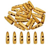 sourcing map 5cm/1.97 Inch Wooden Toggle Button, 24 pcs 2 Hole Wood Olive Sewing Buttons for DIY Craft Coat Sweater Clothing Jacket Blazer Bag, Medium Brown