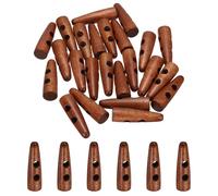 sourcing map 5cm/1.97 Inch Wooden Toggle Button, 24 pcs 2 Hole Wood Olive Sewing Buttons for DIY Craft Coat Sweater Clothing Jacket Blazer Bag, Brown