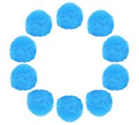 sourcing map 5cm Faux Fur Pom Pom Balls, 10 Pcs Lake Blue Fluffy Soft Faux Fur Pom Poms for Hats with Elastic Loop for DIY Knitting Hats Keychain Scarves Gloves Bags Shoes Accessories
