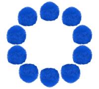 sourcing map 5cm Faux Fur Pom Pom Balls, 10 Pcs Sapphire Blue Fluffy Soft Faux Fur Pom Poms for Hats with Elastic Loop for DIY Knitting Hats Keychain Scarves Gloves Bags Shoes Accessories