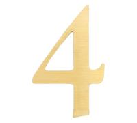 sourcing map 5cm Height Solid Brass House Numbers for Outside, Self Adhesive Mailbox Numbers for Wall Decor, Door Apartment Office Hotel Room Street Address, Easy to Stick (Numeric 4)