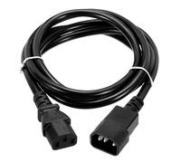 sourcing map 5ft 18 AWG Black 18/3 Universal Power Cord C14 to C13 10A 250V 3-Prong Extension PDU Power Cables for PC,Computer,Printers,TV,AC Adapter,Laptop,Monitor