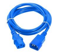 sourcing map 5ft 18 AWG Blue 18/3 Universal Power Cord C14 to C13 10A 250V 3-Prong Extension PDU Power Cables for PC,Computer,Printers,TV,AC Adapter,Laptop,Monitor