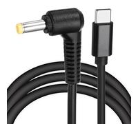 sourcing map 5FT USB C to DC PD Power Fast Charging Cable, 4.0mm x 1.7mm 65W/15V DC Power Cable, Type C Input 3A Adapter Jack Converter for Router, Camera, TV Box, Desk Lamp(Black)