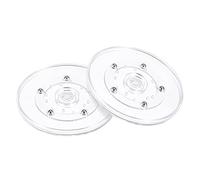 sourcing map 5inch Rotating Swivel Stand with Steel Ball Bearings Lazy Susan Base Turntable for Kitchen Corner Cabinets, Clear Pack of 2