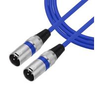 sourcing map 5m/16ft 3 Pin XLR Male to Male Mic Cable XLR Audio Professional Adapter Microphone Cables for Stage Studio PA Systems, Blue