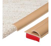 sourcing map 5m x 35mm x 10mm Carpet to Tile Transition Strip, Self-Adhesive Carpet Edge Strip, PVC Gap Cover, Laminate Edge Trim for Uneven Surfaces, Light Brown