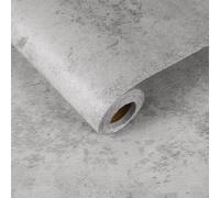 sourcing map 5m x 40cm Concrete Wallpaper, Industrial Concrete Cement Contact Paper Vinyl Stained Matte Crackle Textured Adhesive Wallpaper for Kitchen Countertop Cabinet Bathroom, Grey White